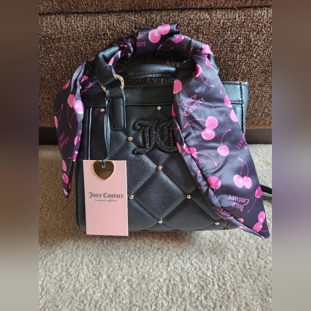 Juicy Couture Mini Purse Bag Crossbody NWT Black Gold